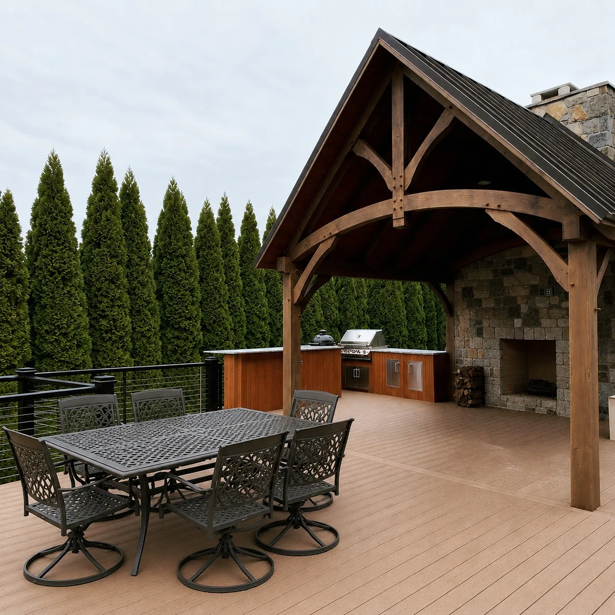 Custom covered deck and exterior remodeling project by Trademark Builders in Minnesota